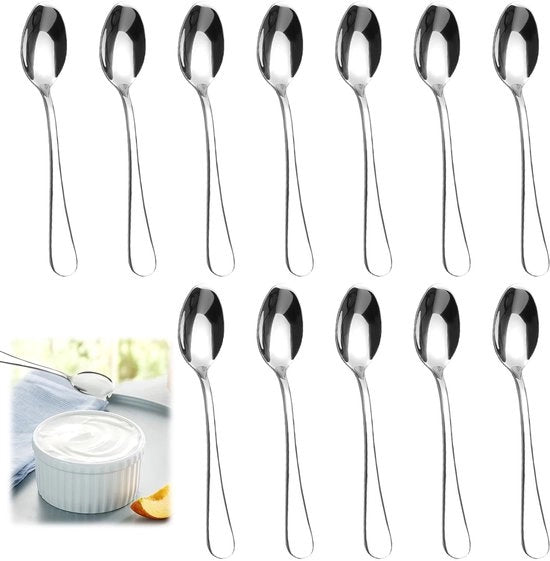 Set di 12 cucchiai da caffè - Dessertlepels - Duraturo e inox - 10,5 cm - Cucchiai da caffè e dessert - Ideali per la casa e ...