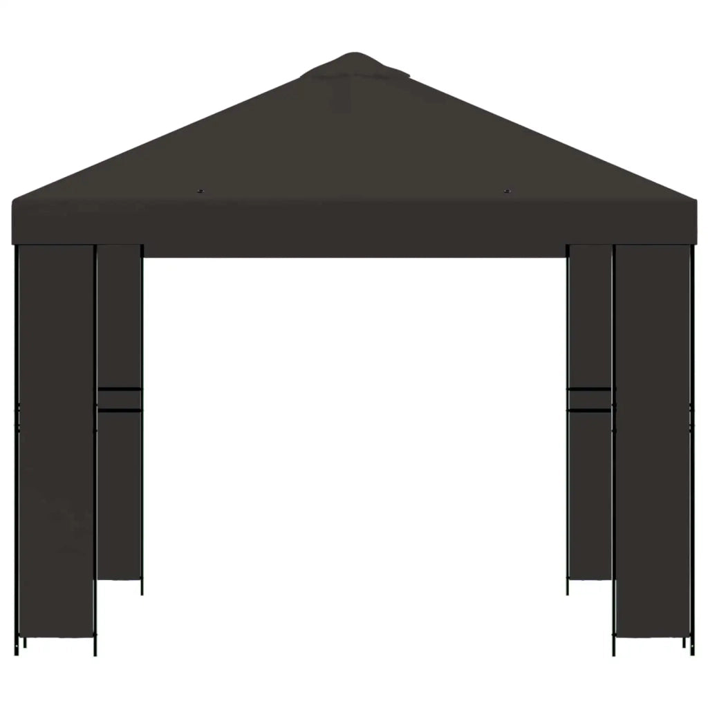 Gazebo 3 x 3 m Antracite Poliestere e Acciaio 190 gsm