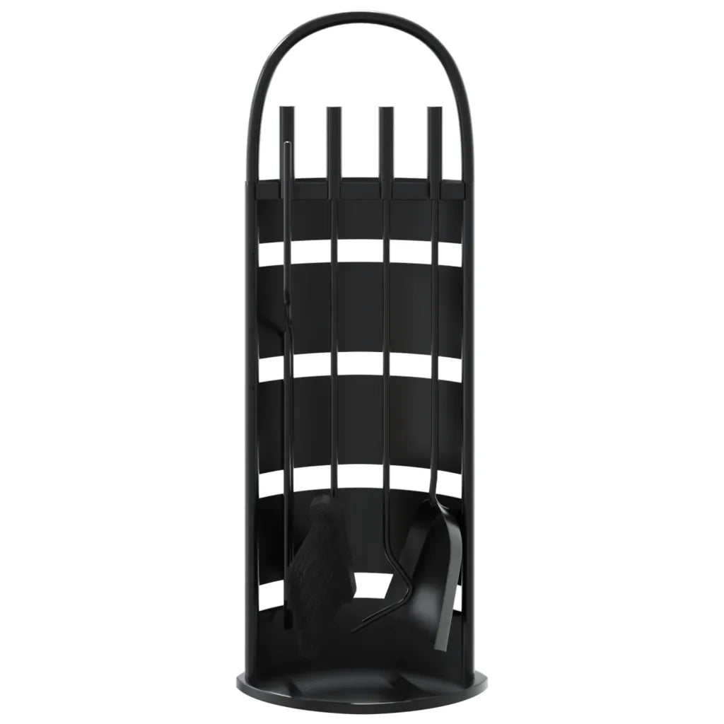 Set di attrezzi per camino 5 pezzi 23x15x66 cm in acciaio 156374