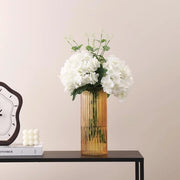 Vaso a forma cilindrica in vetro per fiori, con decorazione a rilievo, vaso a cannello per decorazione, vaso alto in vetro per sala da pranzo, camera da letto, ufficio, 25 cm