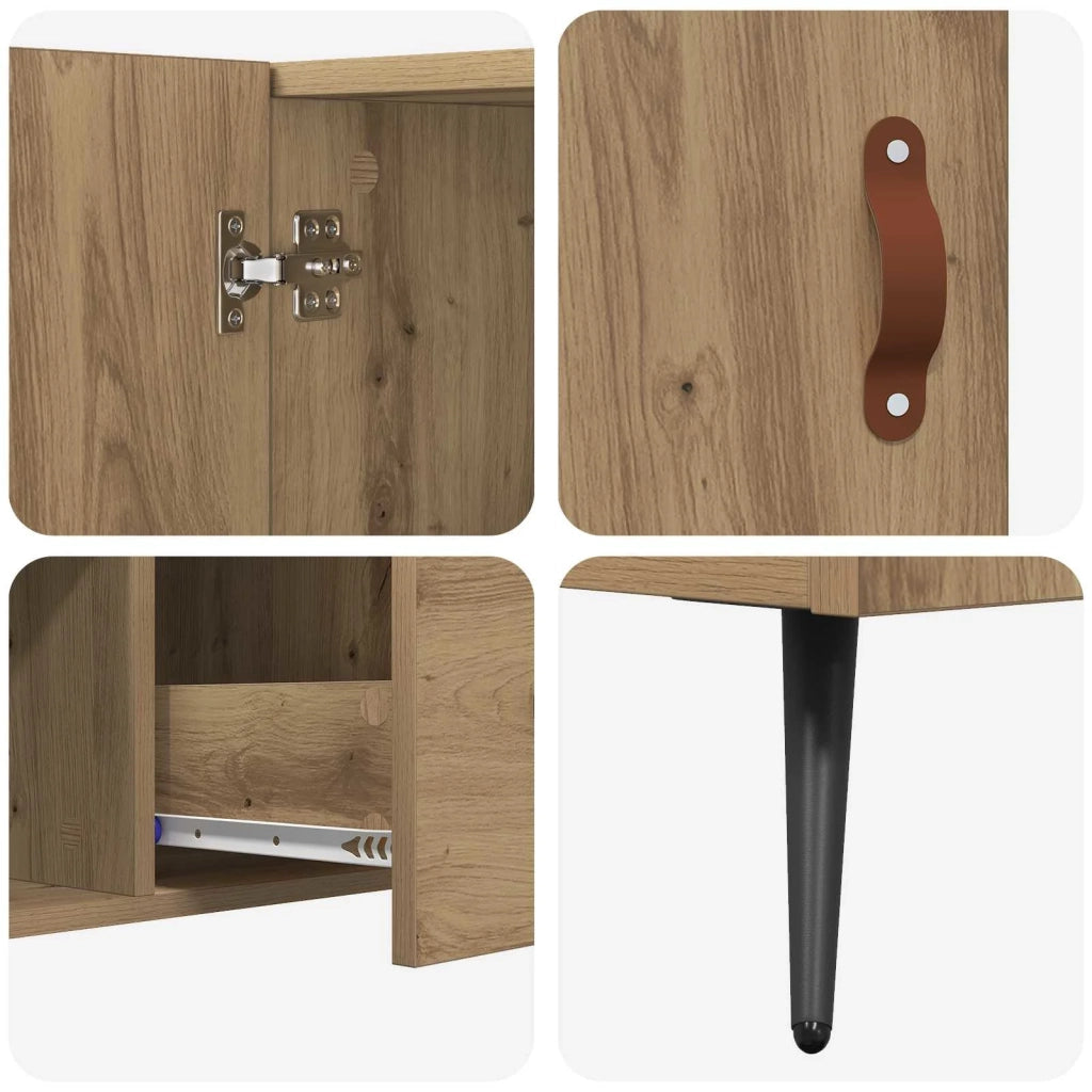 Credenza Rovere artigianale 100 x 36 x 60 cm Legno multistrato