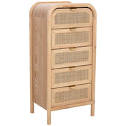 Cassapanca in legno e rattan marrone 46x37x100h cm