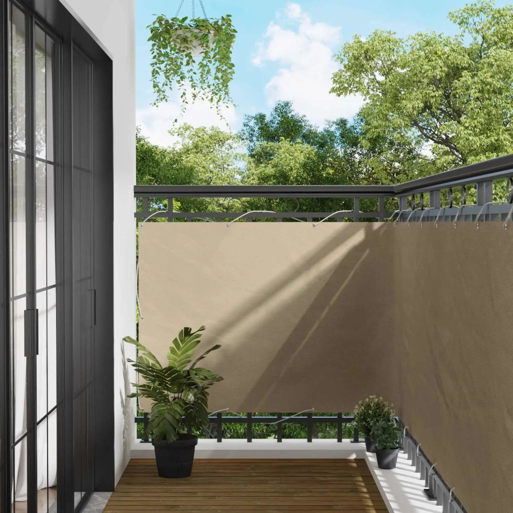 Schermo da balcone Beige 110 x 800 cm Tessuto Oxford 42030691