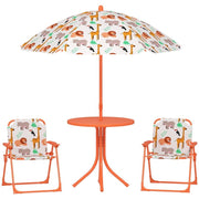 SET DA GIARDINO PER BAMBINI TAVOLO DA PICNIC CON OMBRELLONE ARANCIONE