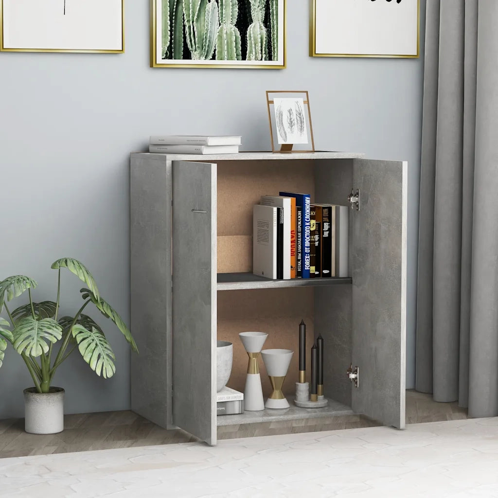 Credenza | Madia | Buffet da pranzo | Armadio da pranzo Grigio Cemento 60x30x75 cm in Legno Multistrato