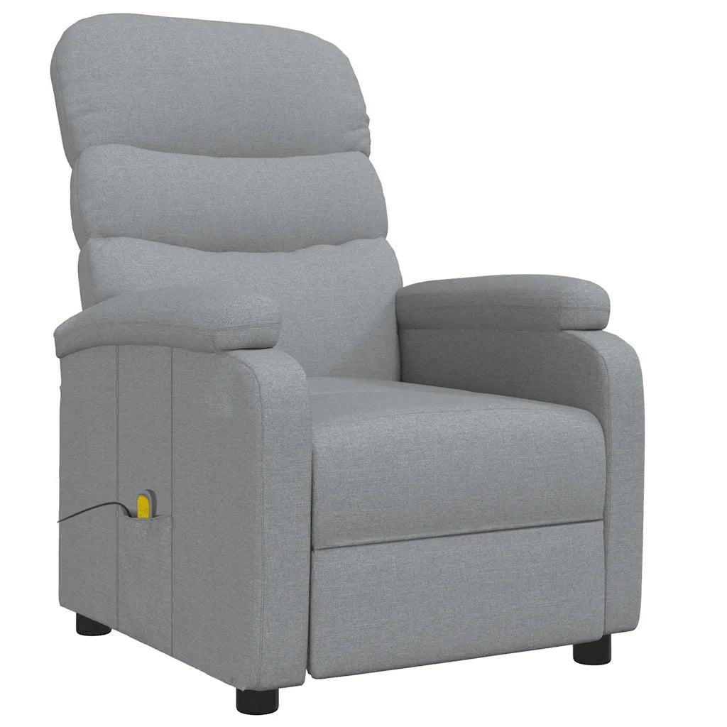 Poltrona Massaggiante Reclinabile Grigio Chiaro in Tessuto cod mxl 52950