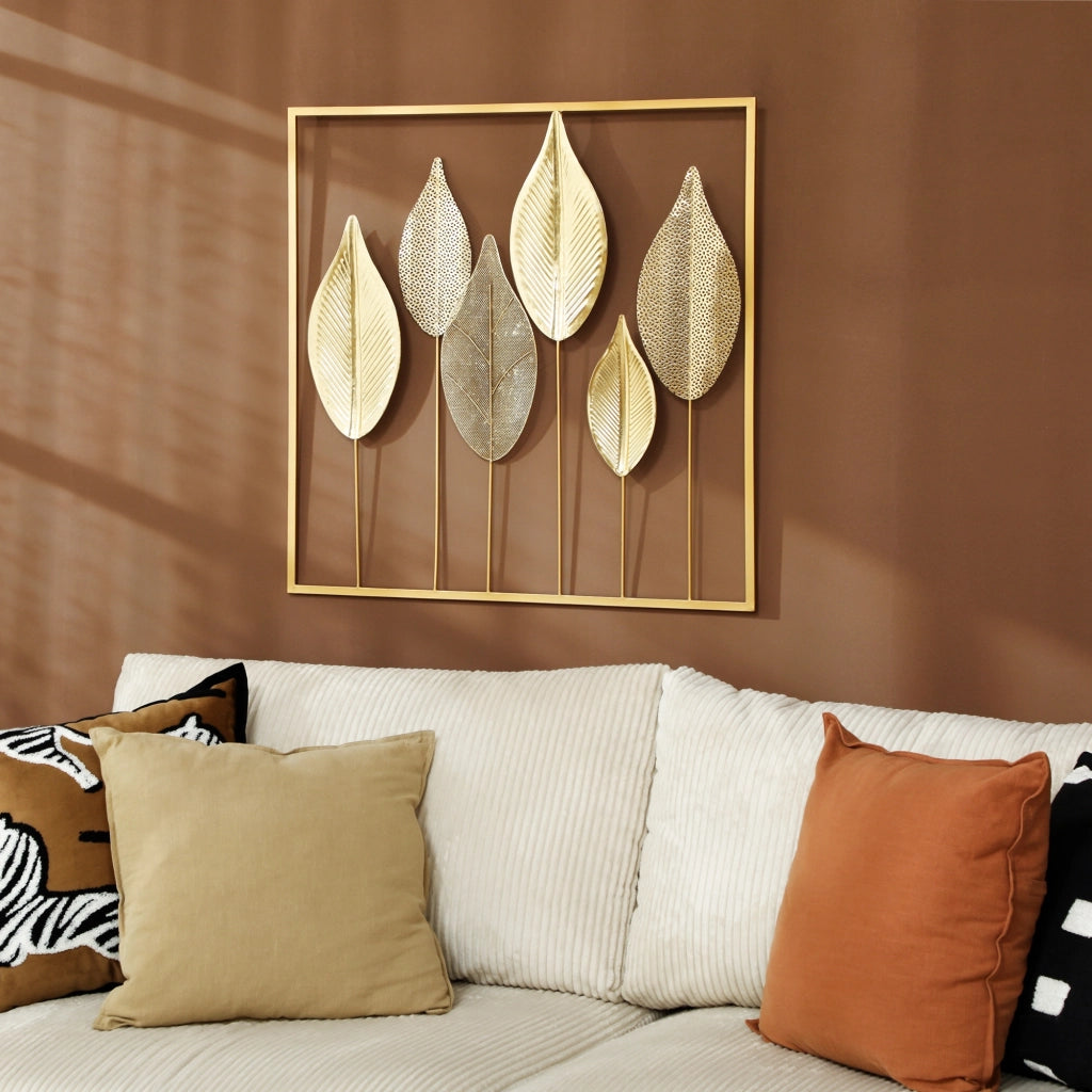 Decorazione murale foglia metallo moderno ¨C zephmum ¨C dorato 70x70 cm