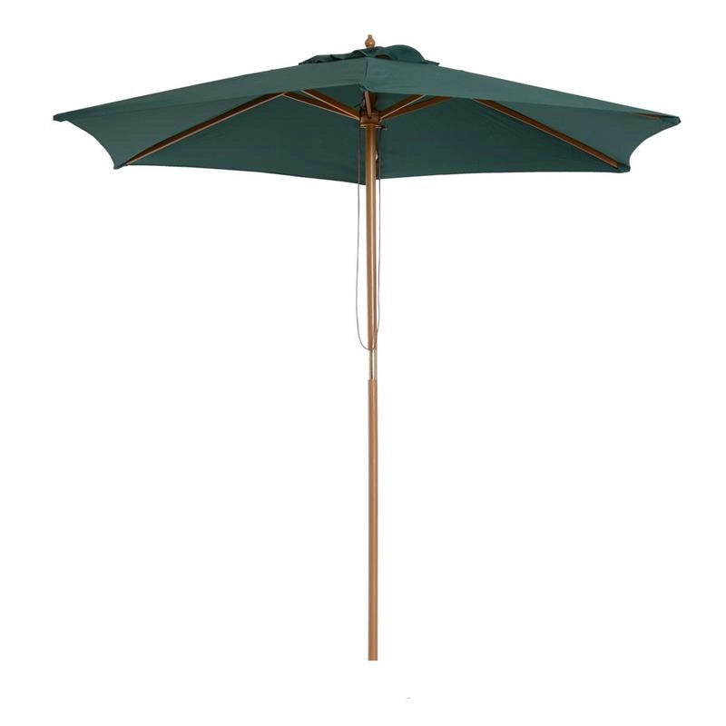 OMBRELLONE DA GIARDINO IN LEGNO E POLIESTERE 2.5 X 2.3 M VERDE