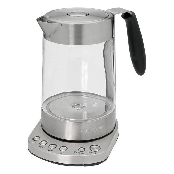 ProfiCook PC-WKS 1020 G bollitore elettrico 1,7 L 3000 W Nero, Acciaio inox