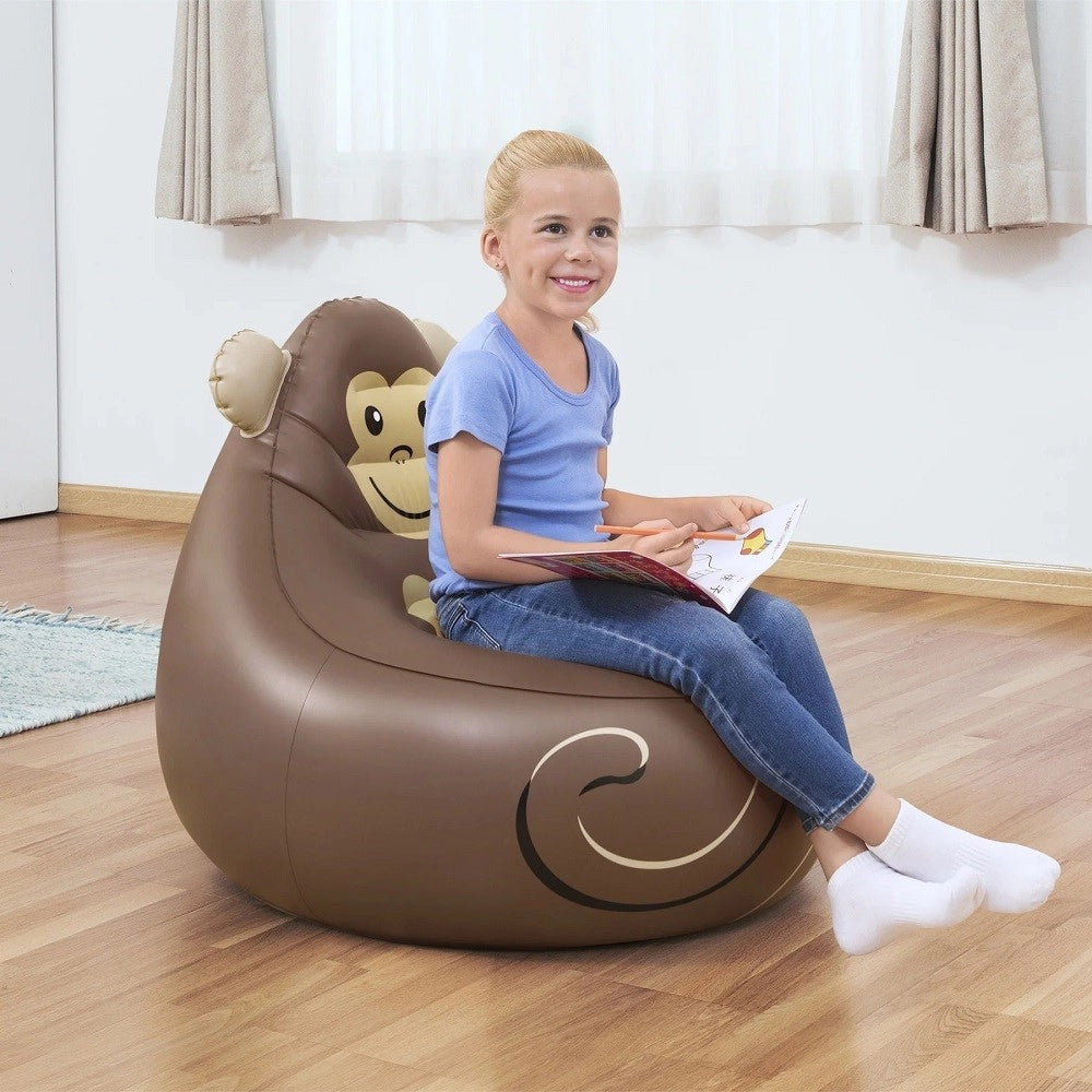 Trade Shop - Poltroncina Poltrona Gonfiabile Design Animali Panda Scimmia Volpe 72 Cm 75116 -