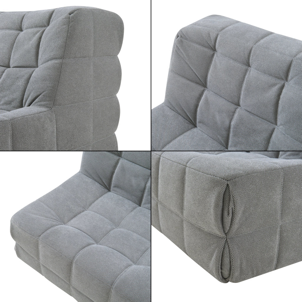 Poltrona Bassa Imbottita Koskyvn Senza Braccioli 75 x 90 x 100 cm - Grigio [en.casa]