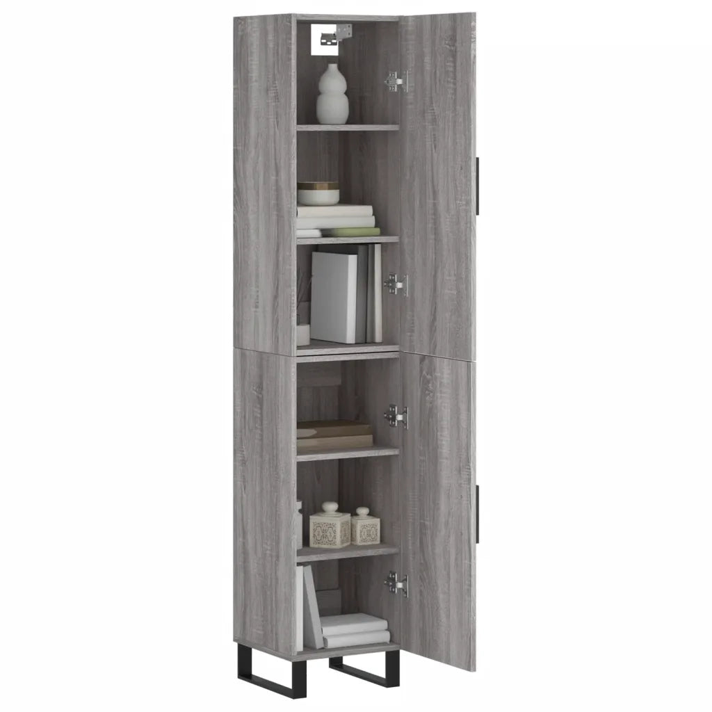 Credenza | Madia | Buffet da pranzo | Armadio da pranzo Grigio Sonoma 34,5x34x180 cm in Legno Multistrato