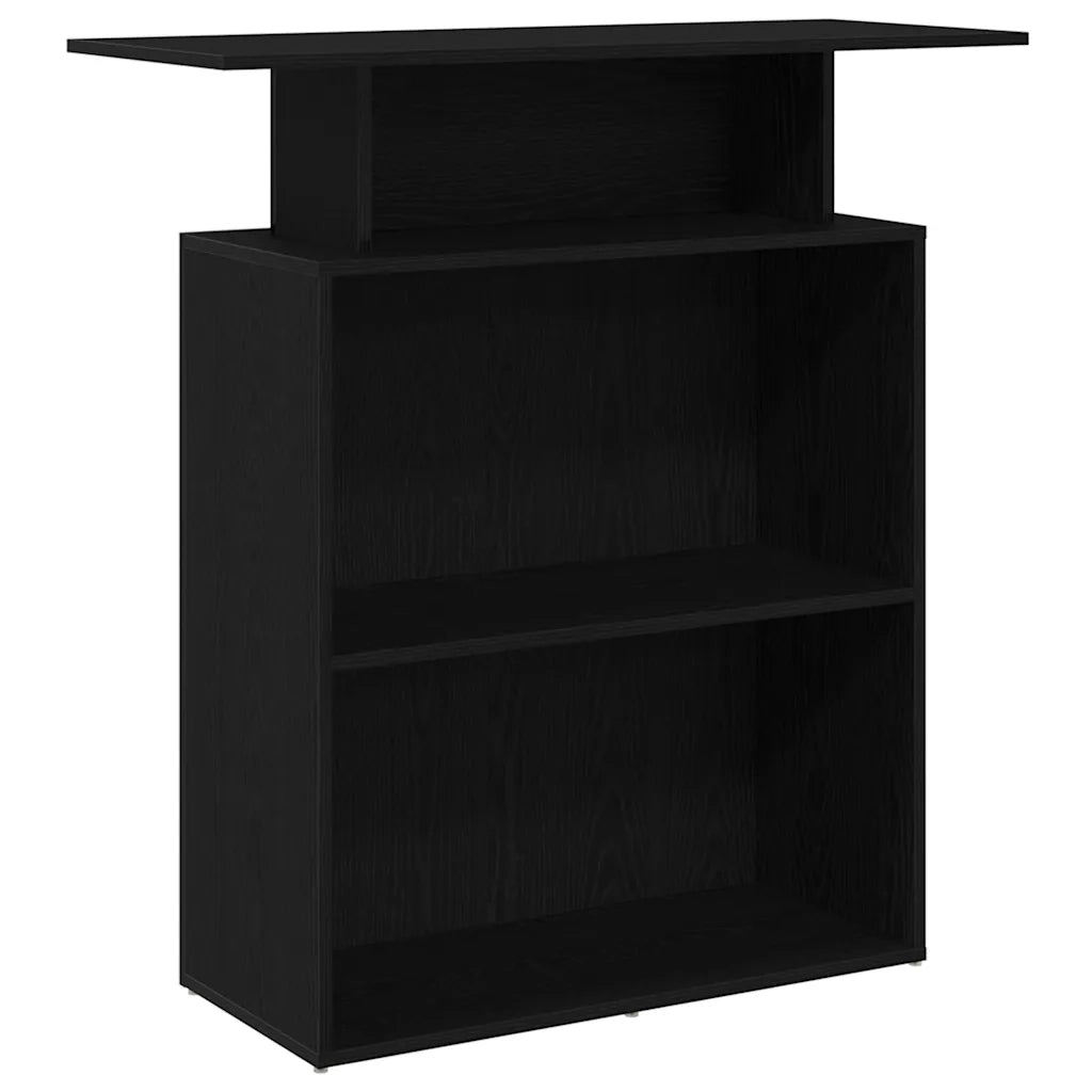 Scrivania per Reception Nera 100x40x104 cm in Legno Massello 859052