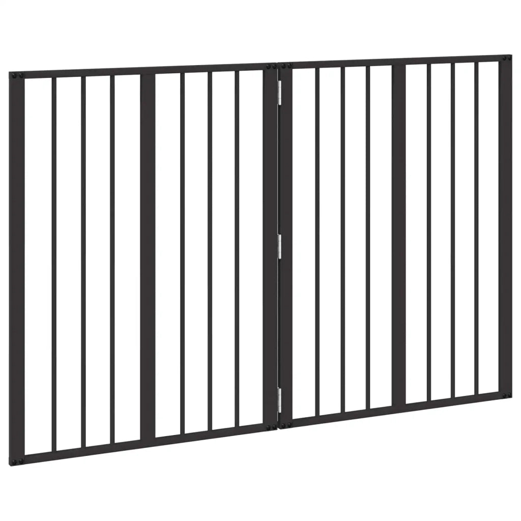 Cancello per cani 2 pcs Nero 60 x 80 cm Acciaio zincato 892014