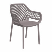 SEDIA IN POLIPROPILENE SCHIENALE FORATO 'ARIA ARMCHAIR' taupe  - BICA