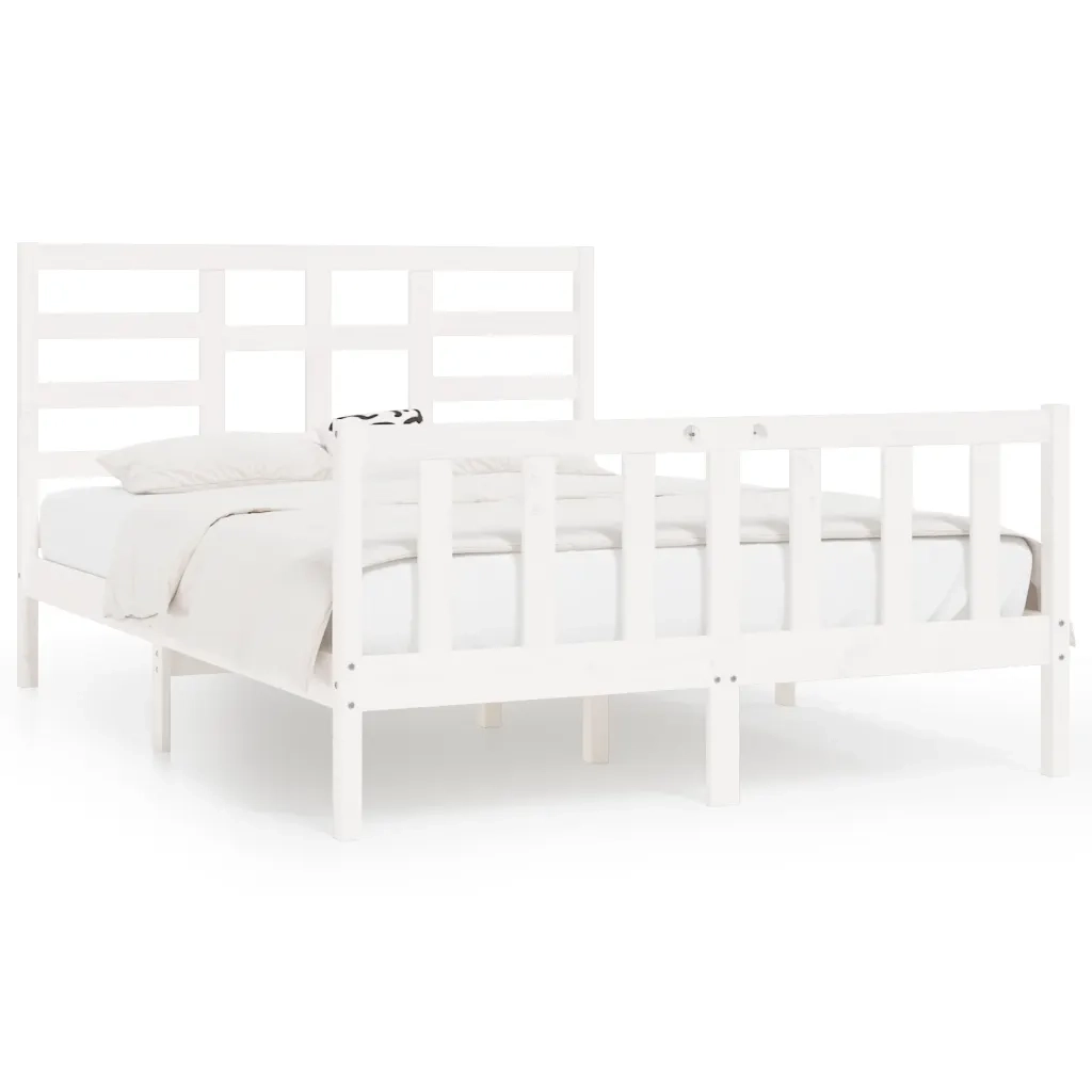 Giroletto senza Materasso-Struttura Letto Bianco 120x200 cm Legno Massello Pino 706415