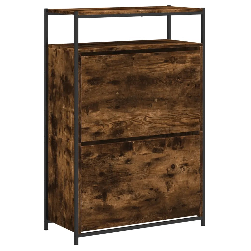 Scarpiera | Mobile per scarpe Rovere Fumo 75x34x112 cm in Legno Multistrato