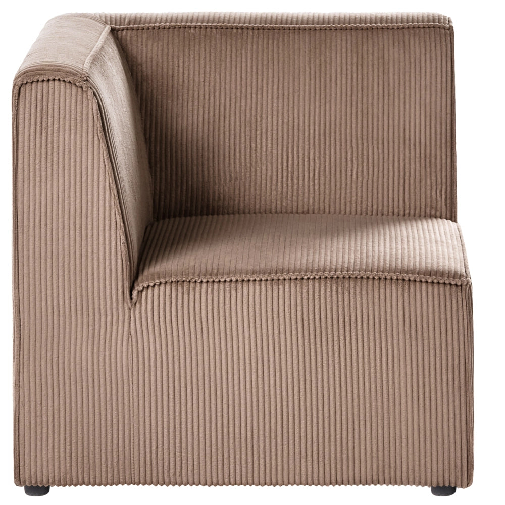 Divano modulare 2 posti in Velluto a coste beige stile classico soggiorno
