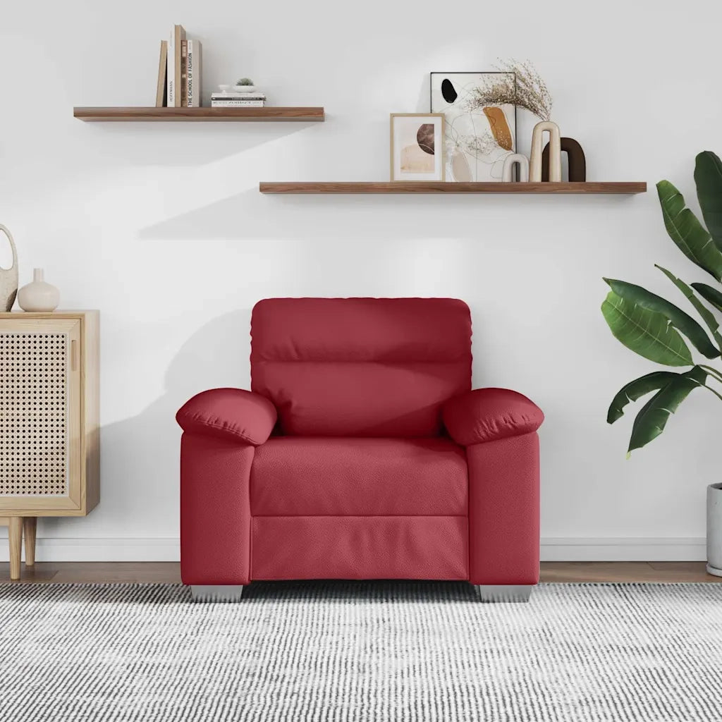 Poltrona Rosso Vino 60 cm in Similpelle
