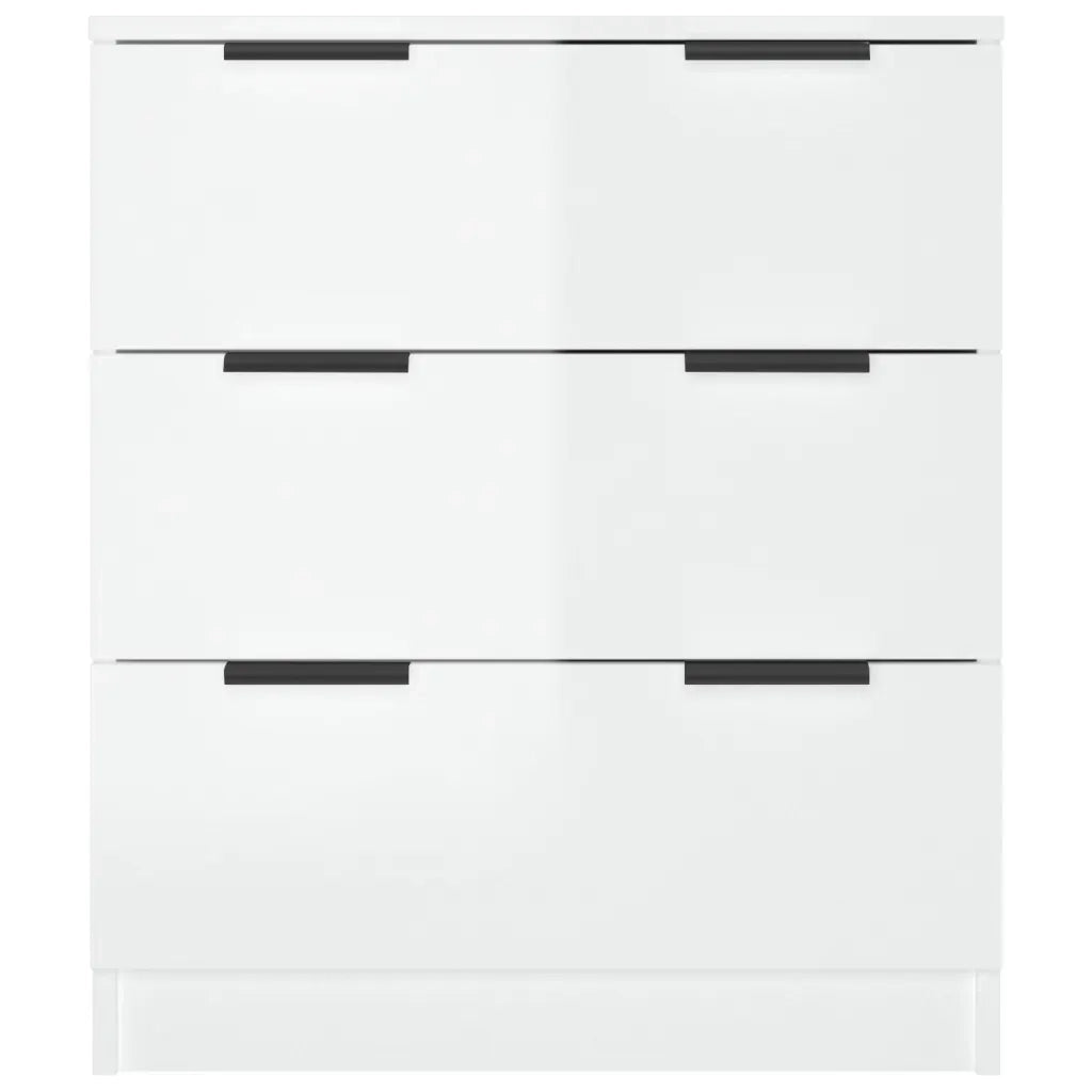 Credenza Bianco Lucido 60x30x70 cm in Legno Multistrato