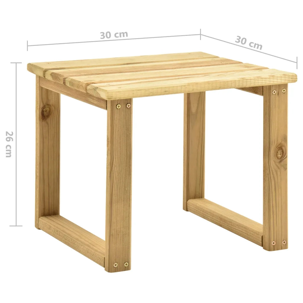 Tavolo per Lettino Prendisole 30x30x26 cm in Pino Impregnato 315394