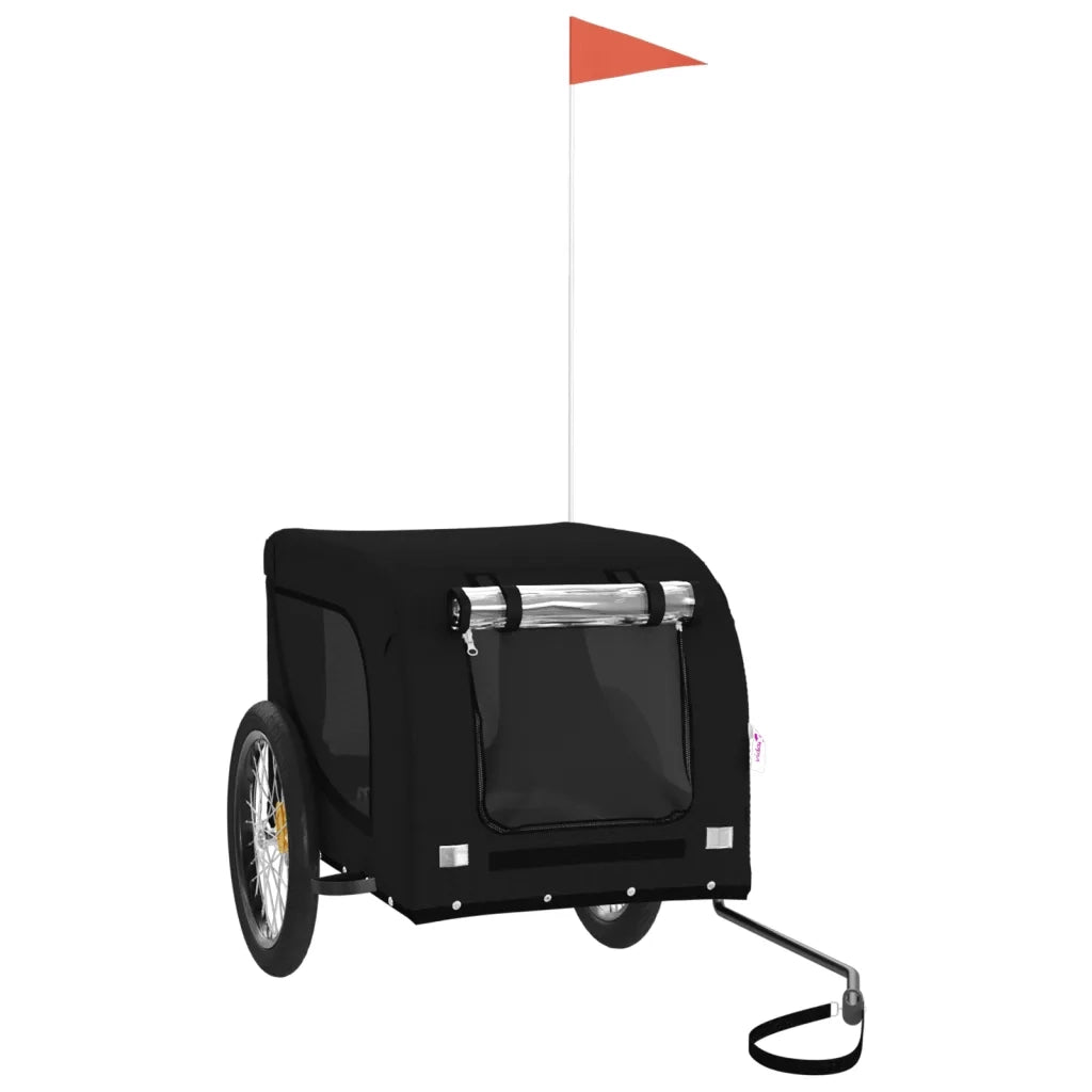 Rimorchio da Bici per Animali Nero Oxford e Ferro CFW8481185