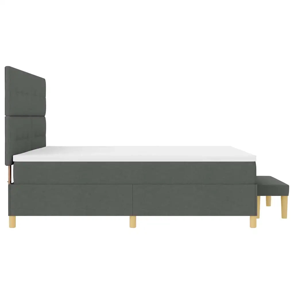 Letto a molle con materasso Grigio scuro 200 x 200 cm Tessuto 3344325