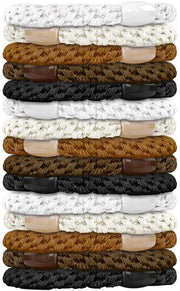 15 pacchi di elastici per capelli, colori misti, elastici senza danneggiamento, adatti per capelli fini/grassi/midi/lunghe (castano)