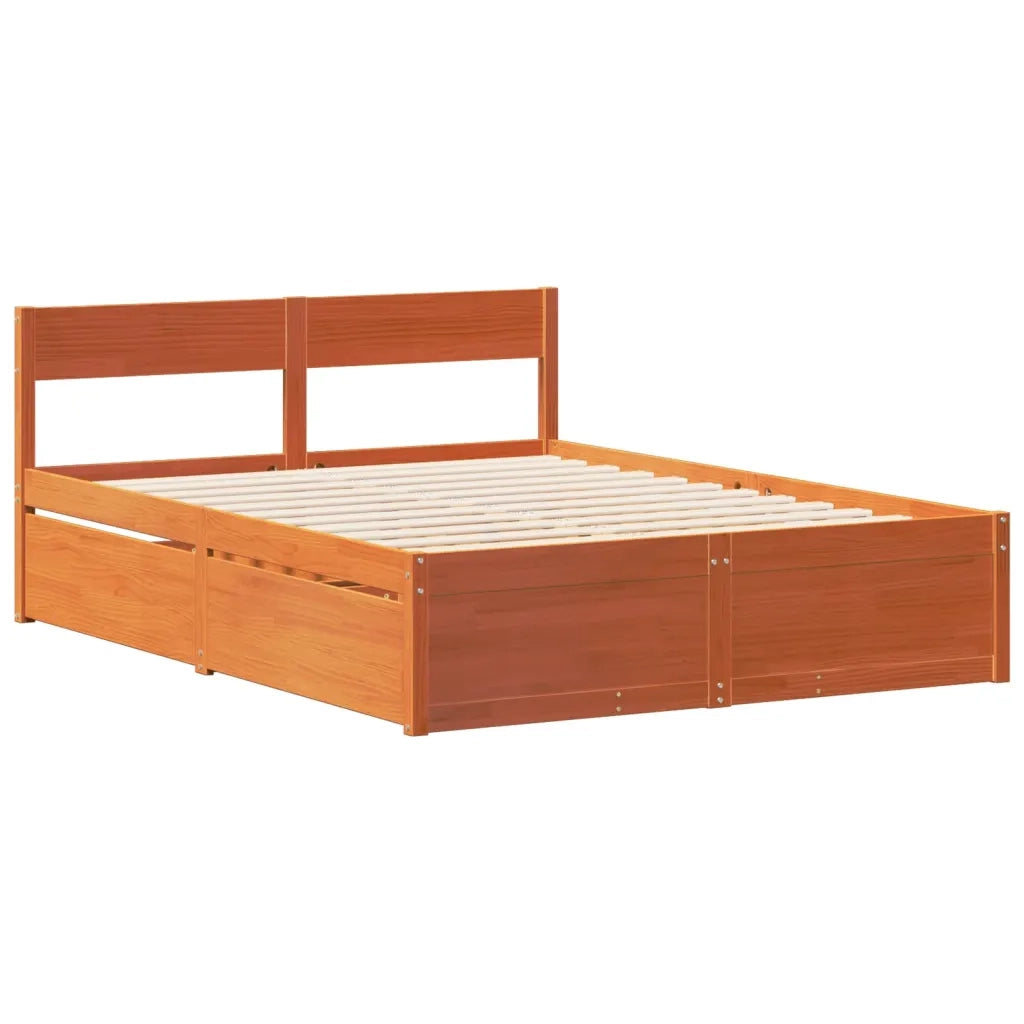 vidaXL Letto senza Materasso Marrone Cera 160x200 cm in Legno di Pino