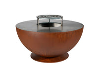 Barbecue a Legna Ø60x40 cm Tulipano in Acciaio Effetto Ruggine