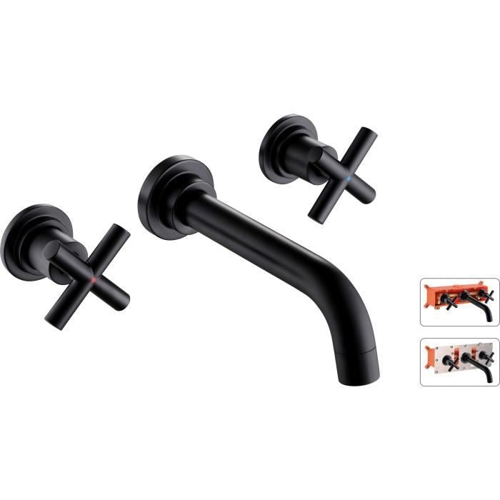 Miscelatore lavabo a parete ROUSSEAU + scatola nera