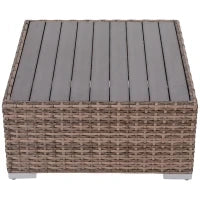 Salotto da Giardino in Rattan da 7 Pezzi con Tavolino e Divano Modulabile con Cuscini, Grigio