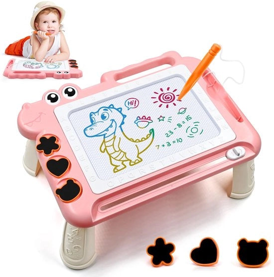 Pannello di disegno magnetico educativo per bambini con gambe regolabili per stimolare la creatività