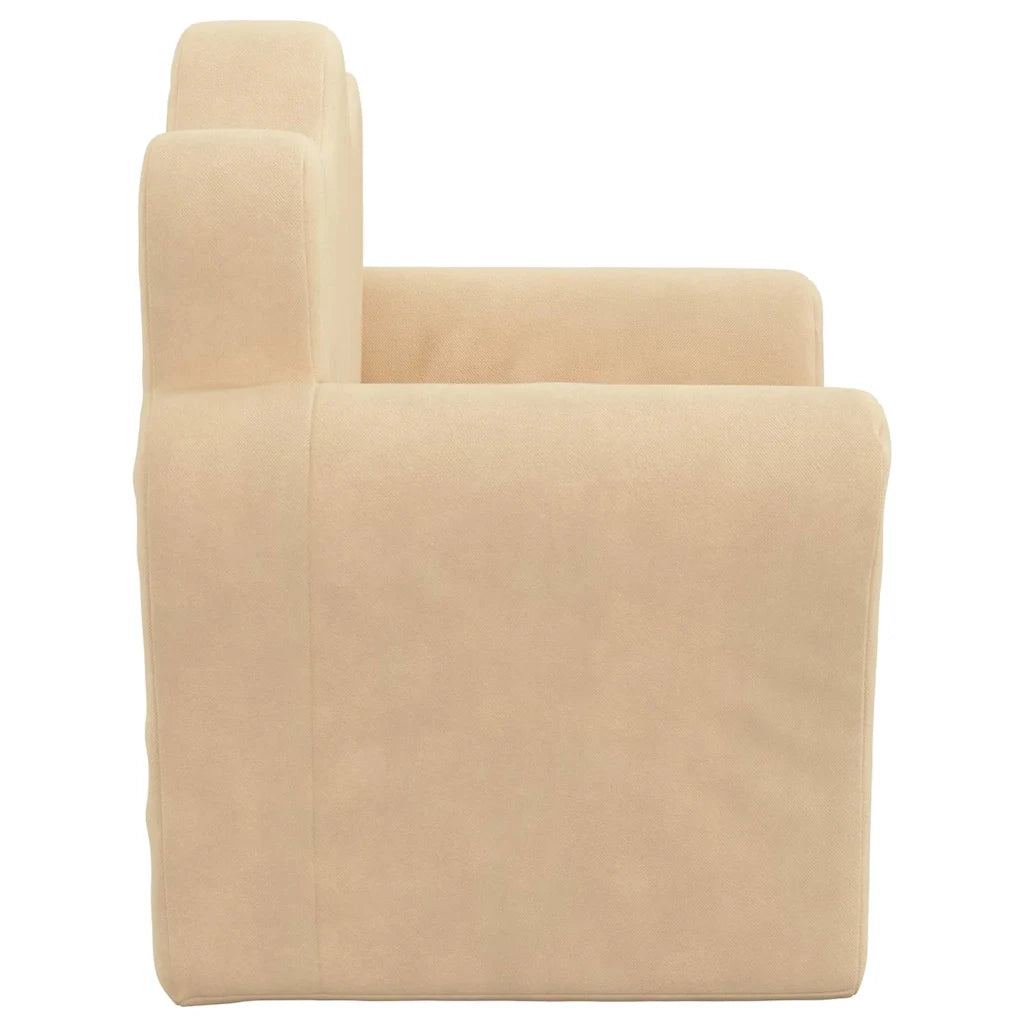 Divano per Bambini Crema in Morbido Peluche 357043