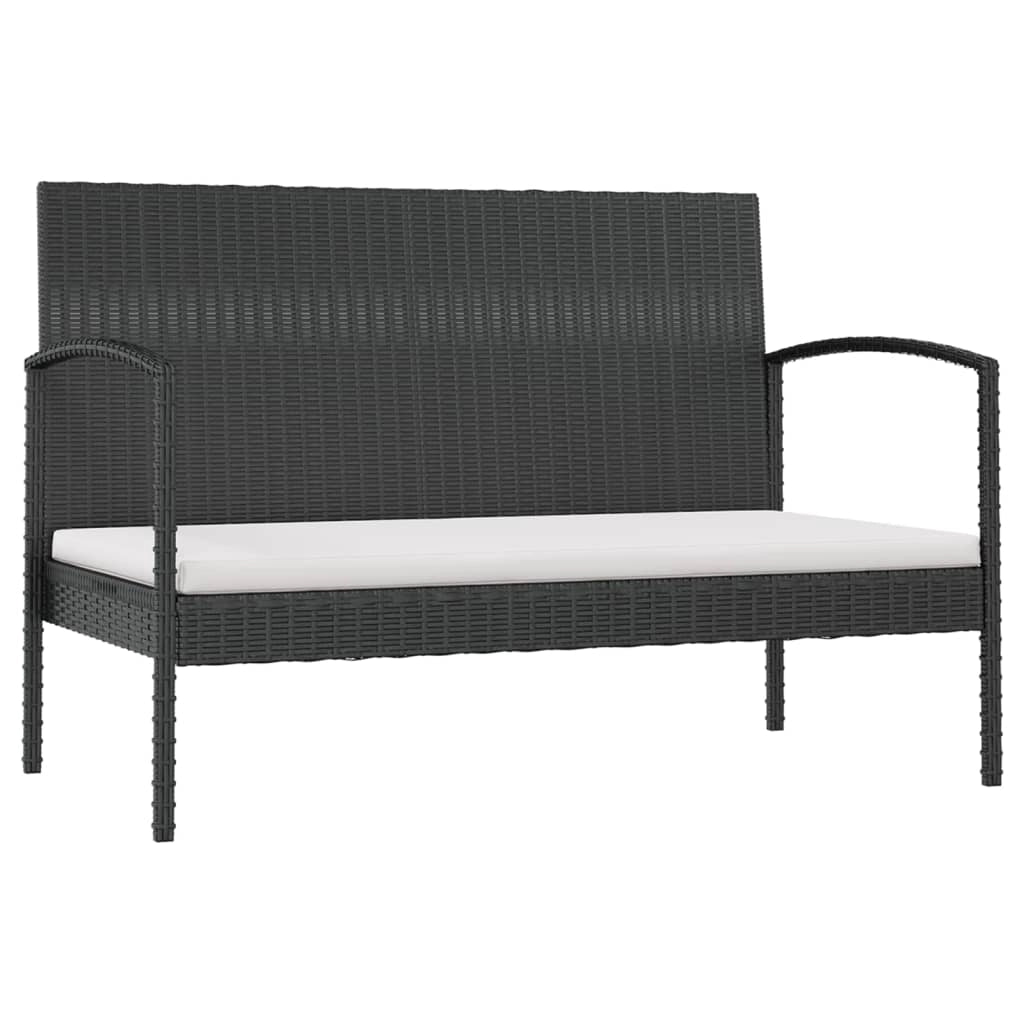 Set di mobili da giardino mobili da esterno 16 pezzi con cuscini resina intrecciata nera 02_0015878