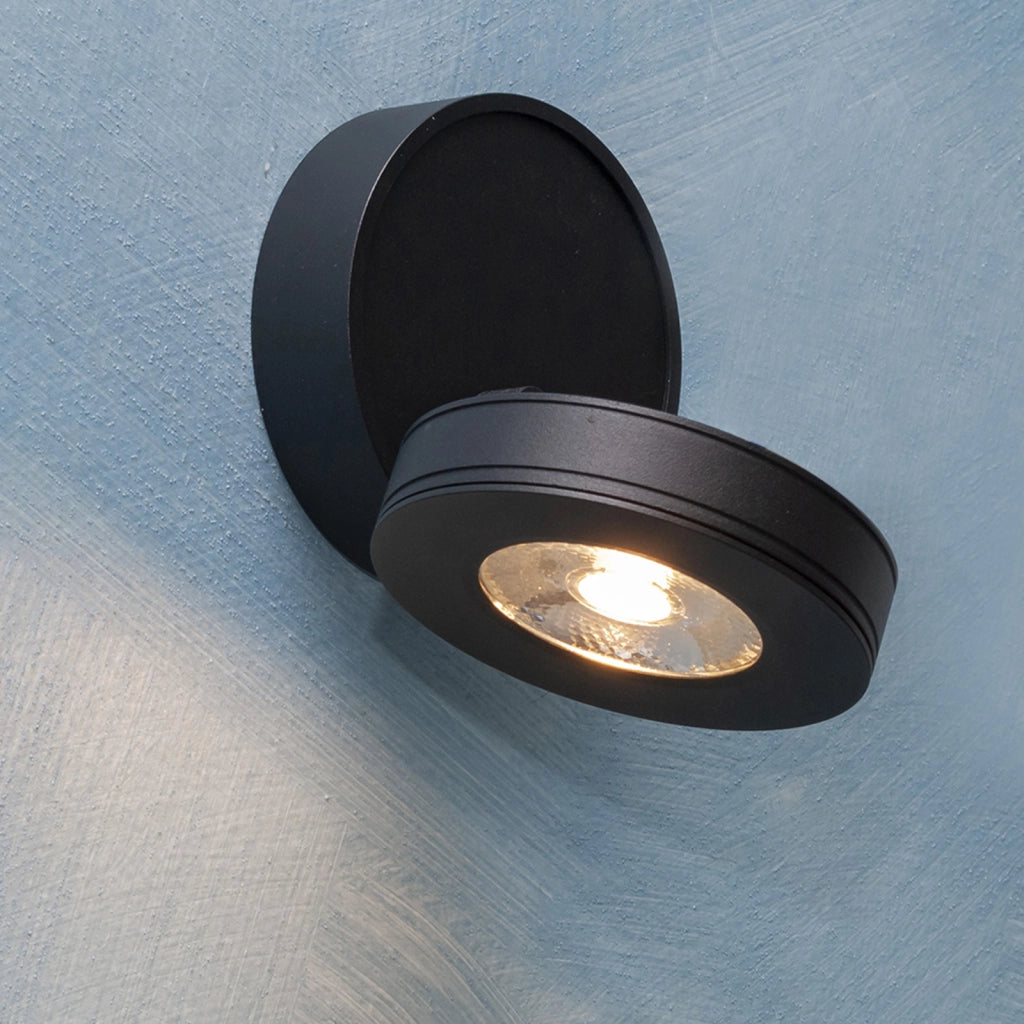 Lampada LED spot 7W applique moderno muro parete faretto luce soffitto orientabile vetrine negozio RA>90 230V NERO 4000K