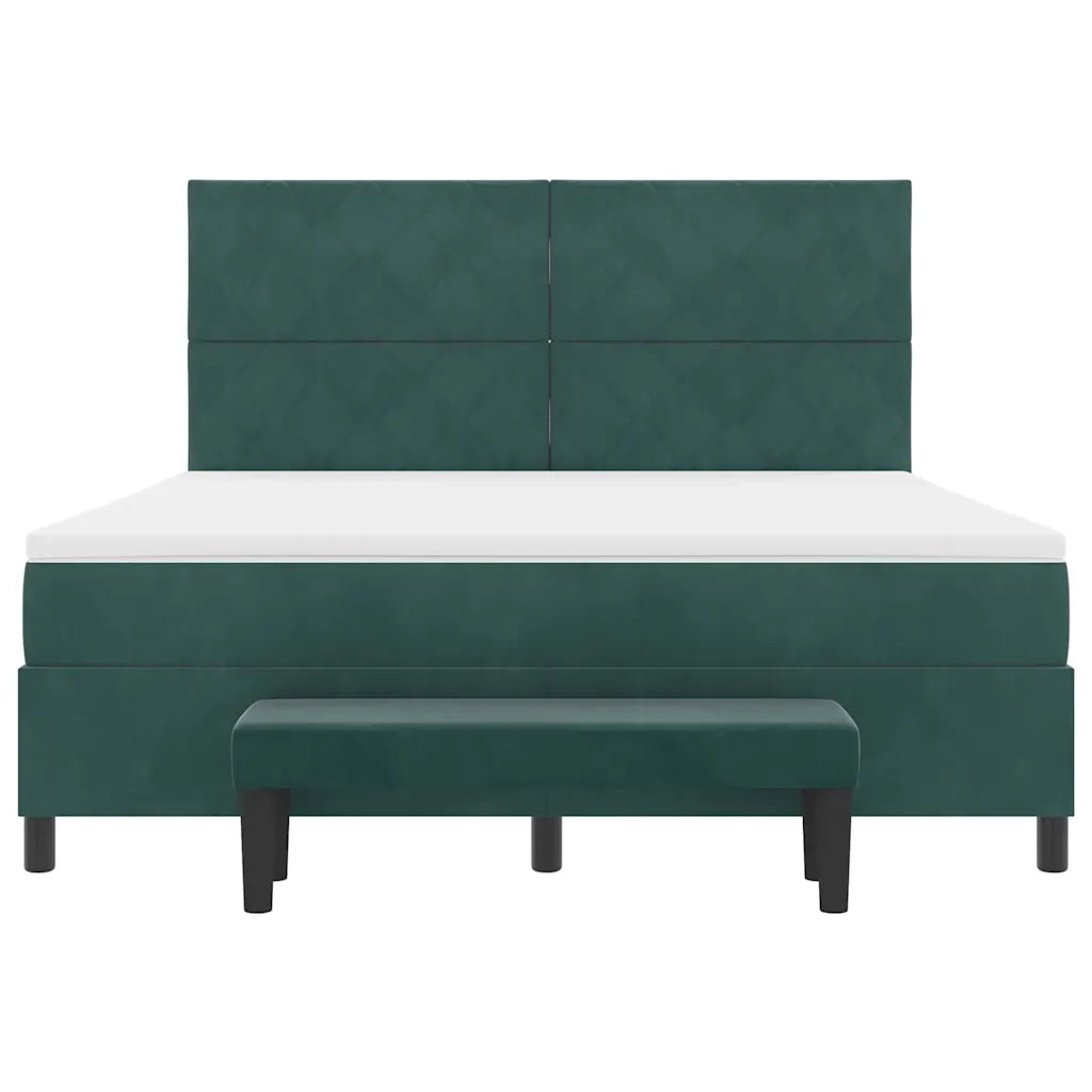 Letto a molle con testiera Verde scuro 200 x 180 cm Velluto 3344597