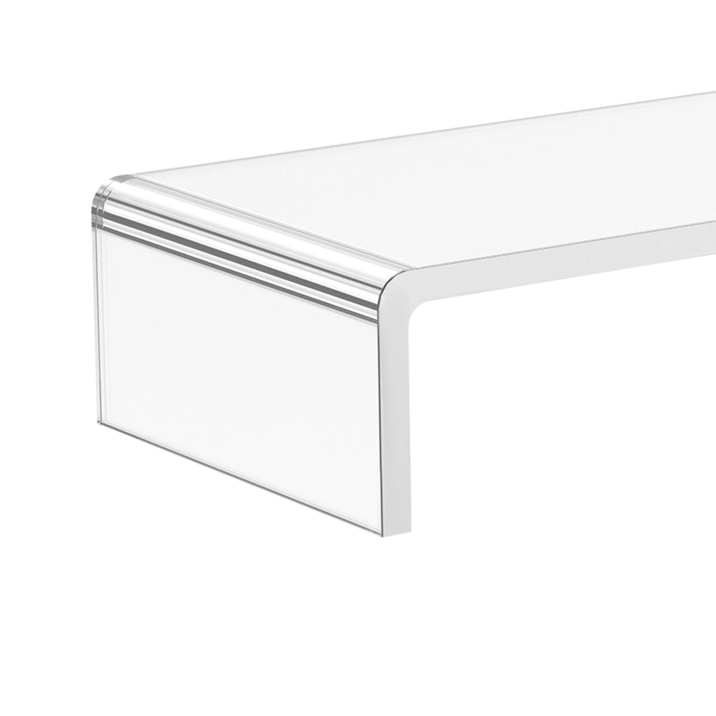 Supporto ergonomico in acrilico per monitor, compatibile con laptop, computer e notebook; trasparente, 53x19x9 cm.