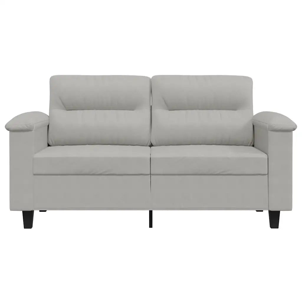 Divano a 2 Posti Grigio Chiaro 120 cm in Tessuto Microfibra 359556