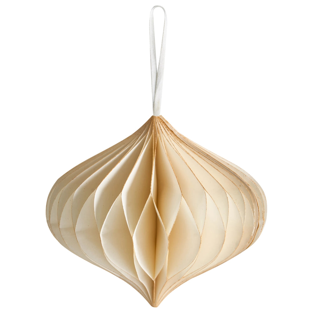Set di 20 palline di Natale in carta a nido d'ape beige da appendere Decorazioni 3D per Natale