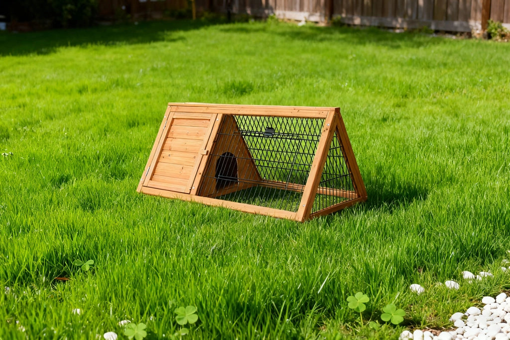 Conigliera da Esterno 116x50x41 cm Rabbit 5 Casetta con Area Esterna in Legno di Abete Impregrato