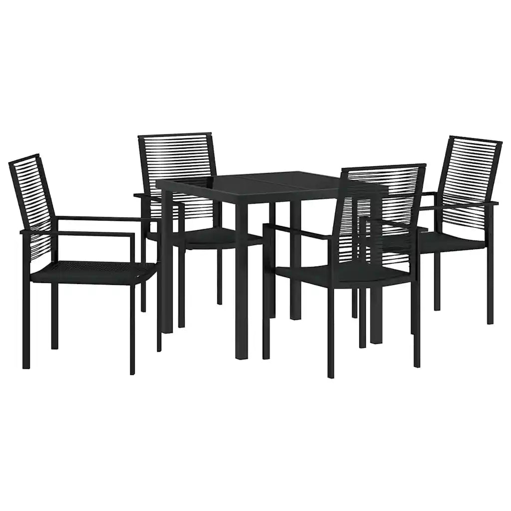 Set da Pranzo per Giardino 5 pcs Nero 3379164
