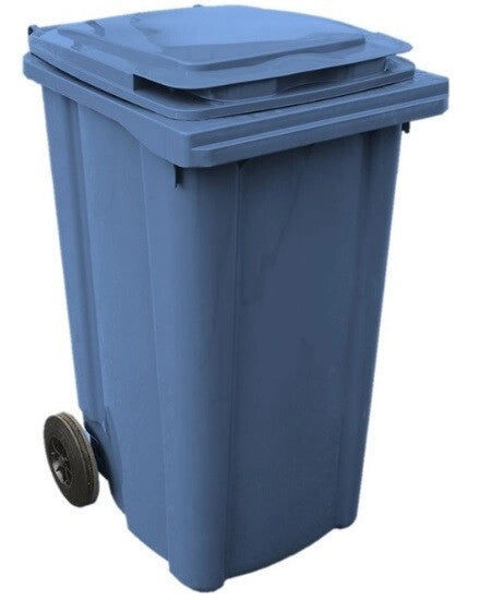 Bidone Pattumiera Immondizia con Ruote Blu 240 Litri
