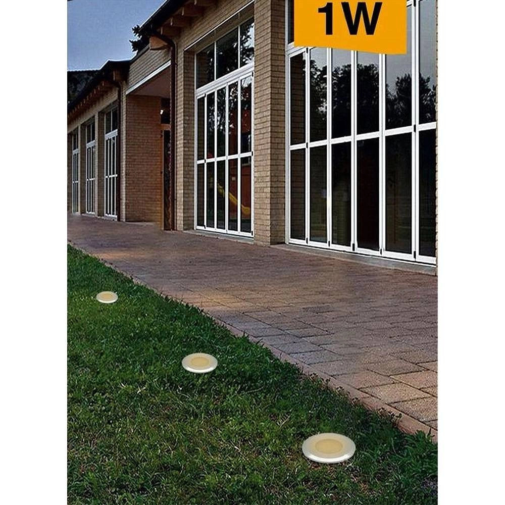 Trade Shop - Faretto Incasso Segnapasso 12v 1 Watt Luce 6500k 3000k 4000k Verde Blu Ip68 Es41 -