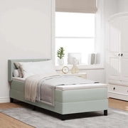Letto a molle con testiera Grigio chiaro 200 x 80 cm Poliestere