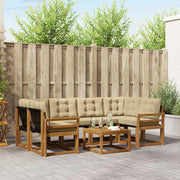 Set di divani da esterno con cuscino 7 pcs Naturale e Beige
