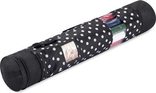 Papier decorativo, organizzatore, borsa di stoccaggio, stoccaggio per carta da regalo, cartoline, sacchetto per rotoli di regalo, carta da festa, nero e bianco