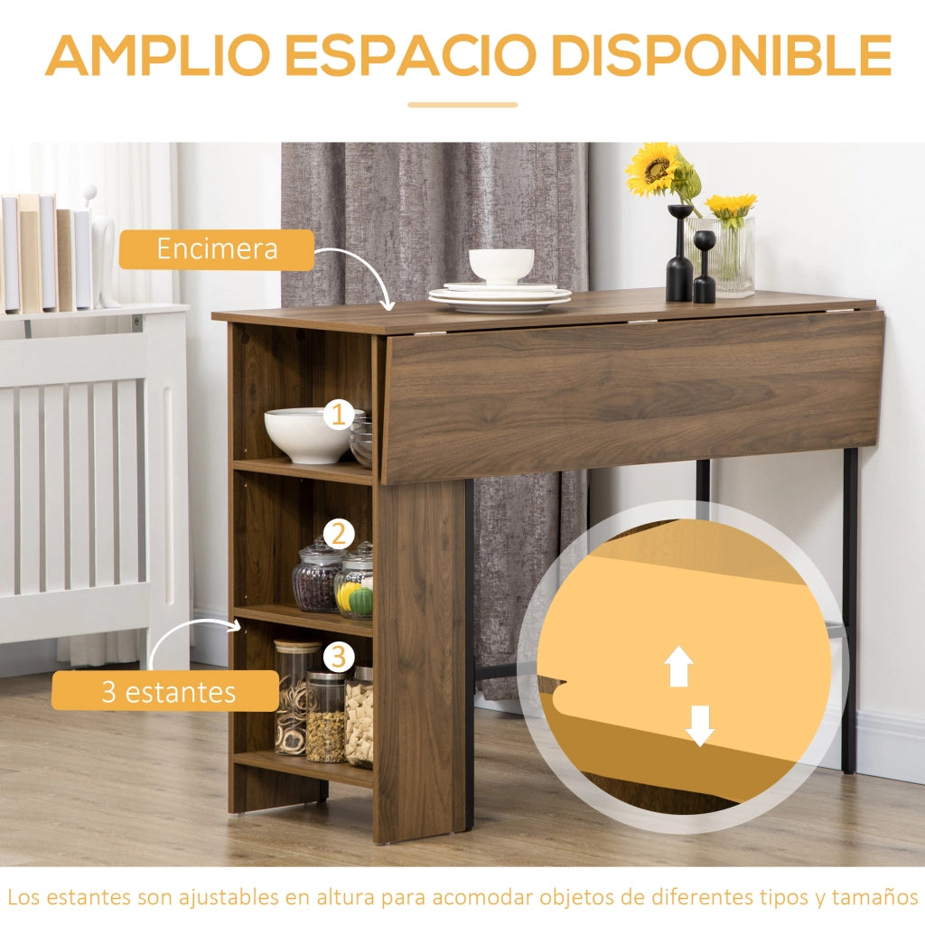 Tavolo da pranzo allungabile con 3 ripiani ¨C Xylo ¨C metallo marrone 120x76x91,4cm