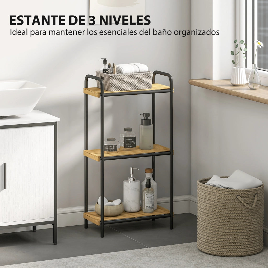 Ripiano Bagno Bamb¨´ 3 Ripiani Aperto ¨C zephmum ¨C 41.5x21.5x77.5 cm