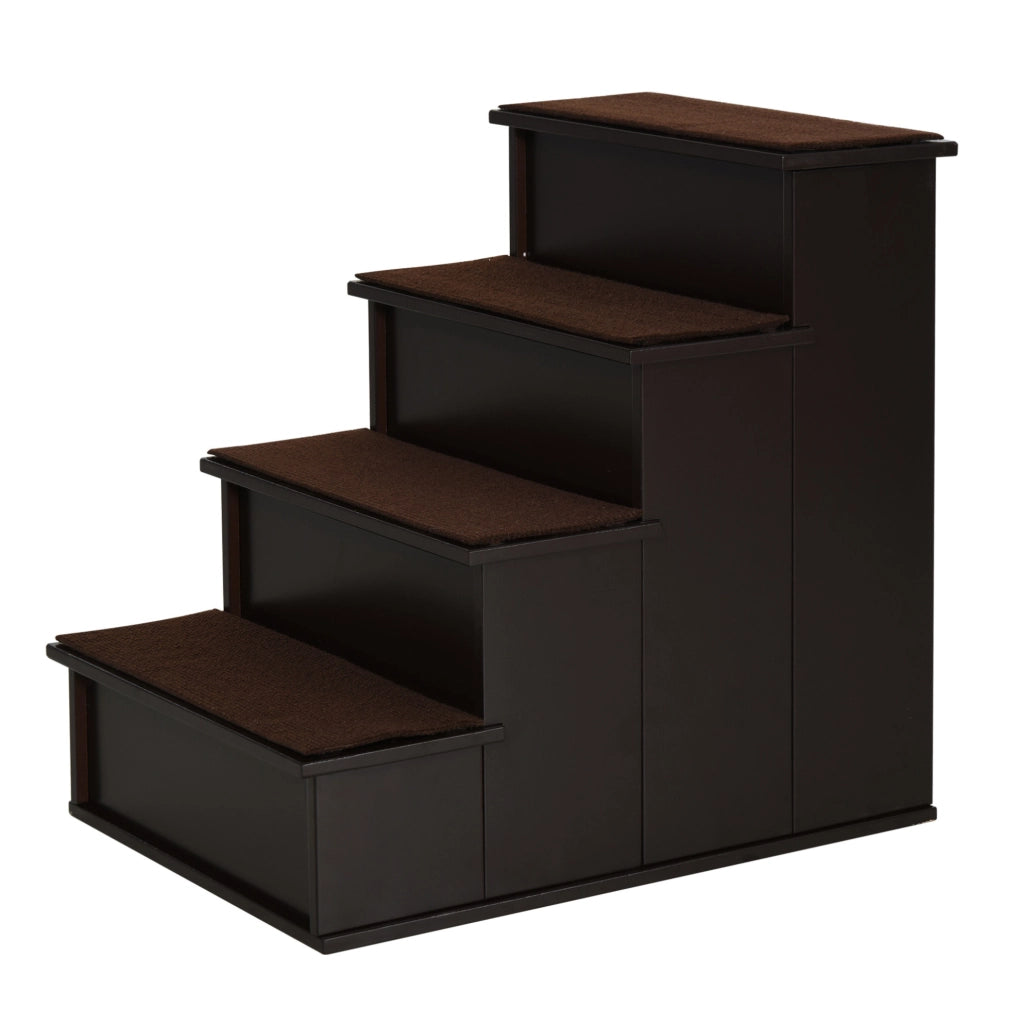 Scala per animali in MDF marrone scuro con tappeto